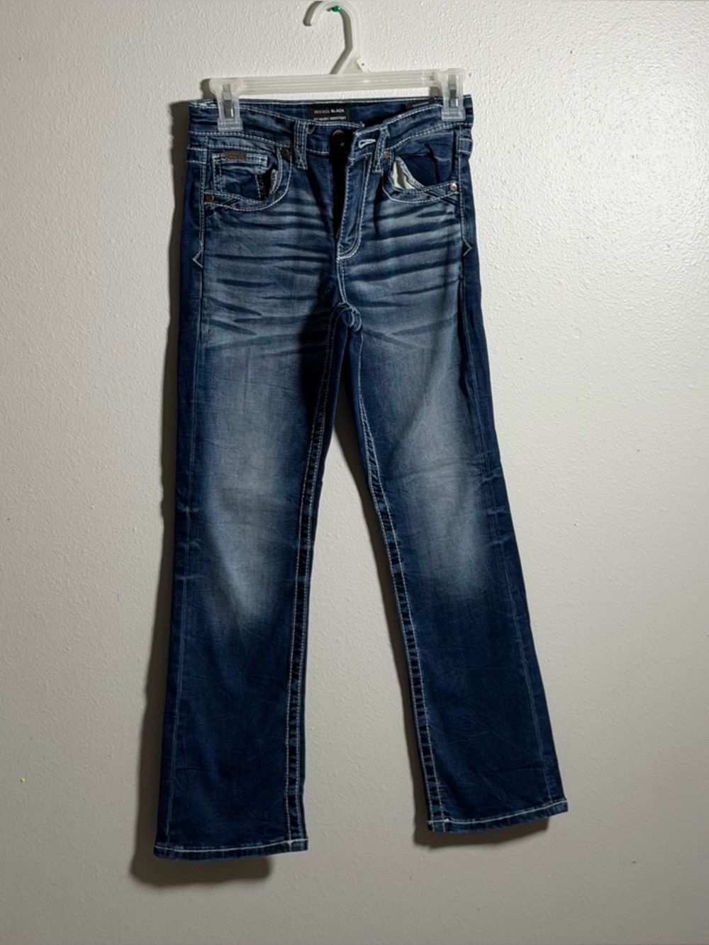 Buckle Black Kids Boys Fit No 109 Bootcut Jeans Dark Wash Contrast‎ Stitch 12R